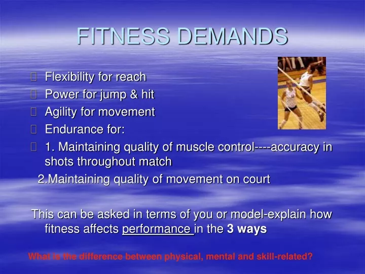 fitness demands