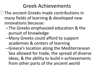 Greek Achievements