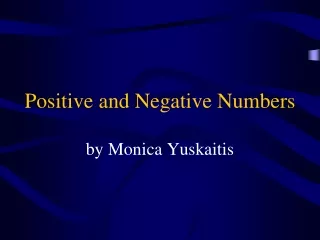 Positive and Negative Numbers