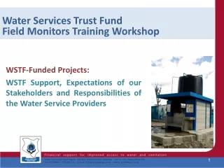 Water Services Trust Fund Field Monitors Training Workshop