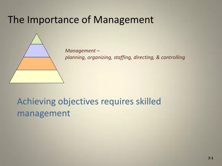 the importance of management