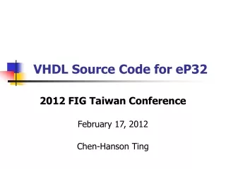 VHDL Source Code for eP32