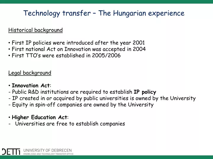 technology transfer the hungarian experience