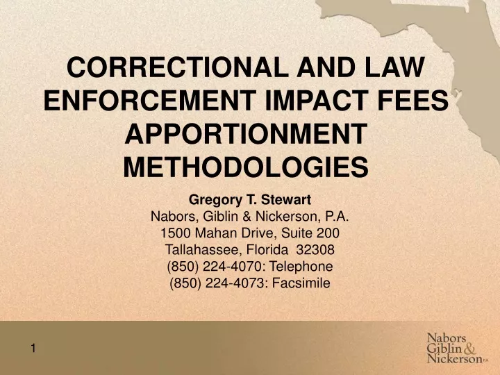 correctional and law enforcement impact fees apportionment methodologies