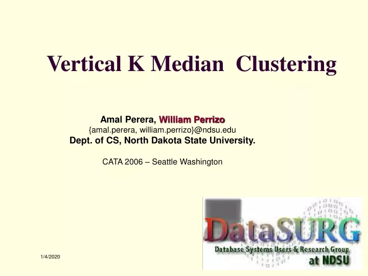 vertical k median clustering