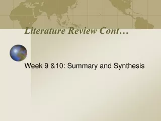 Literature Review Cont…