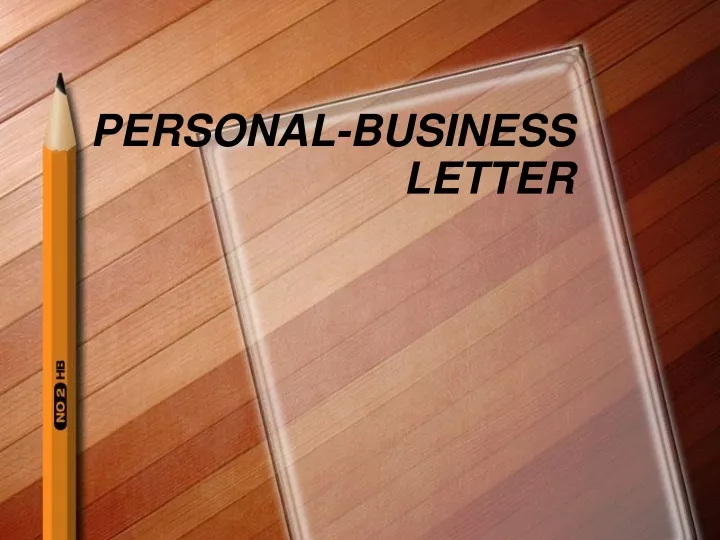 personal business letter