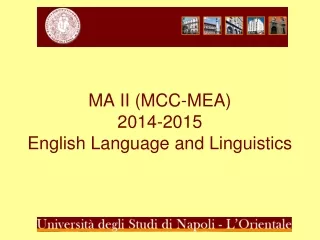 MA II (MCC-MEA) 2014-2015 English Language and Linguistics