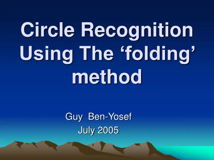 circle recognition using the folding method