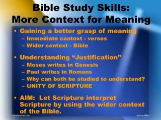 Bible Study Skills:   More Context for Meaning