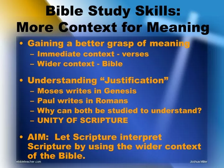 bible study skills more context for meaning