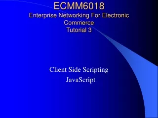 ECMM6018  Enterprise Networking For Electronic Commerce Tutorial 3