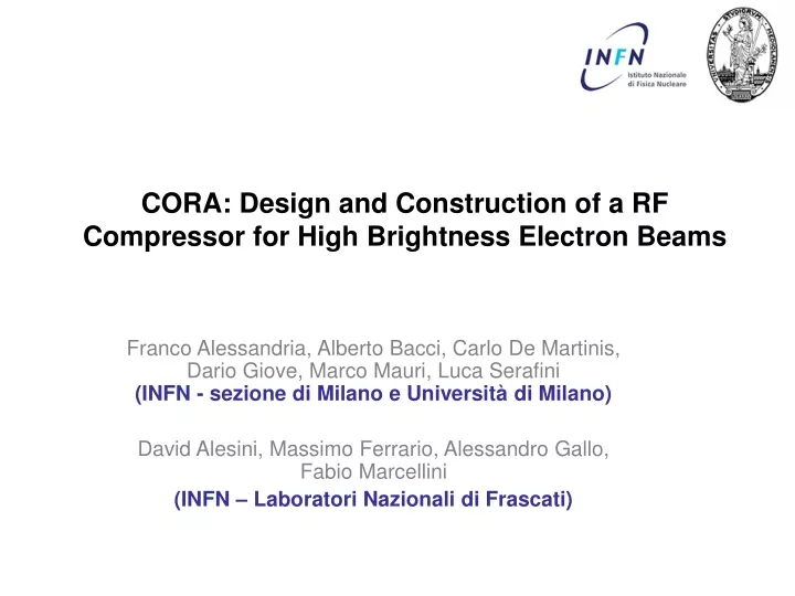 cora design and construction of a rf compressor