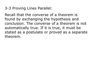 3-3 Proving Lines Parallel: