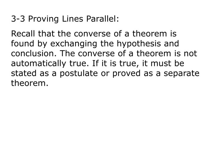 3 3 proving lines parallel recall that