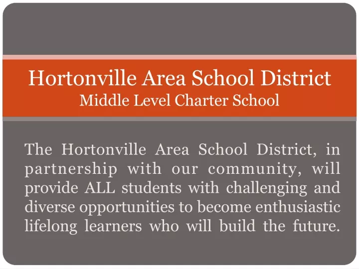 hortonville area school district middle level charter school