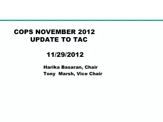 COPS NOVEMBER 2012  	UPDATE TO TAC 		11/29/2012