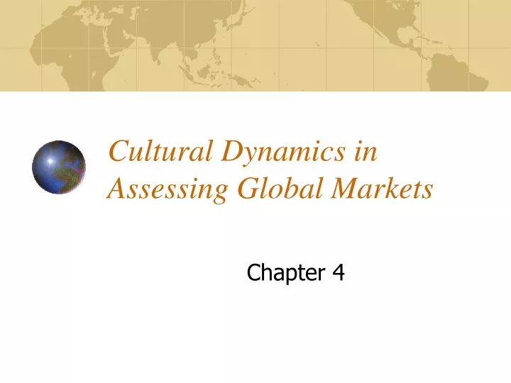 cultural dynamics in assessing global markets