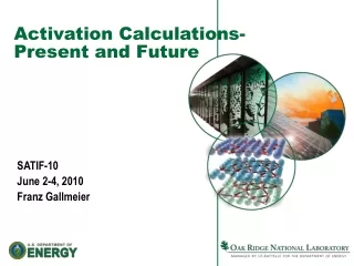 Activation Calculations-Present and Future