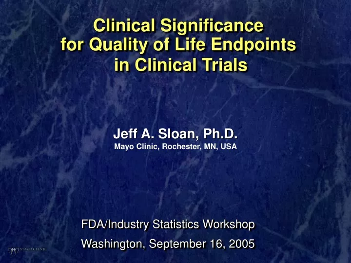 clinical significance for quality of life endpoints in clinical trials