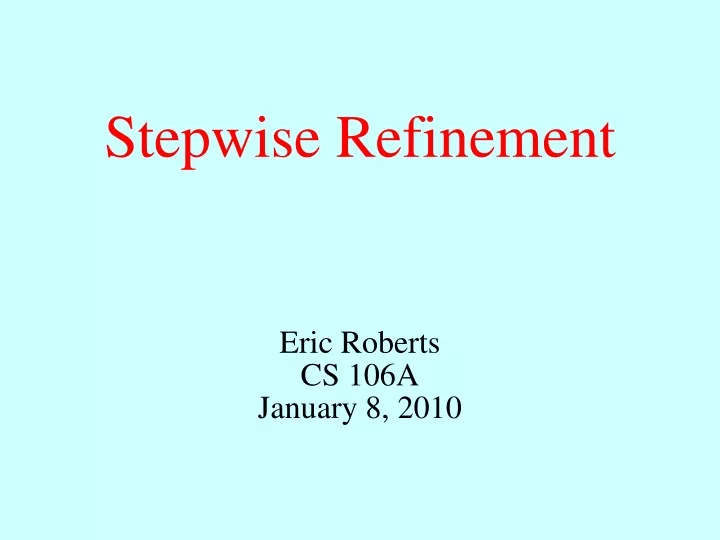 stepwise refinement