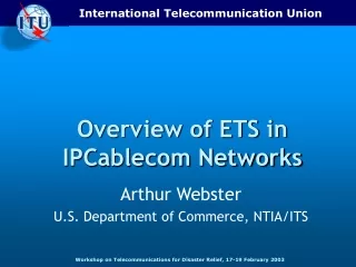 Overview of ETS in IPCablecom Networks