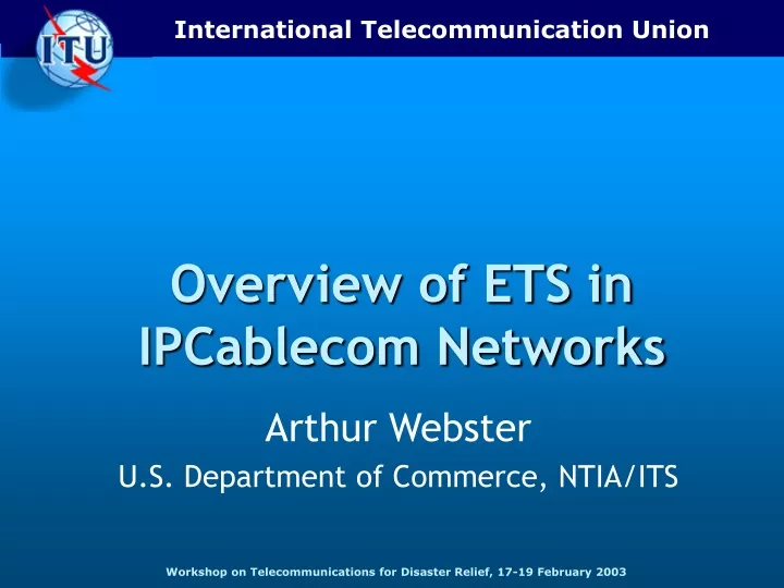 overview of ets in ipcablecom networks