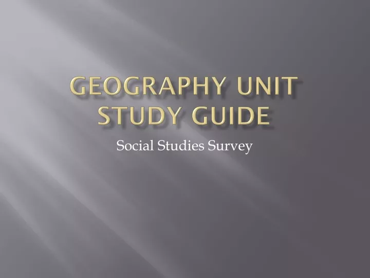 geography unit study guide