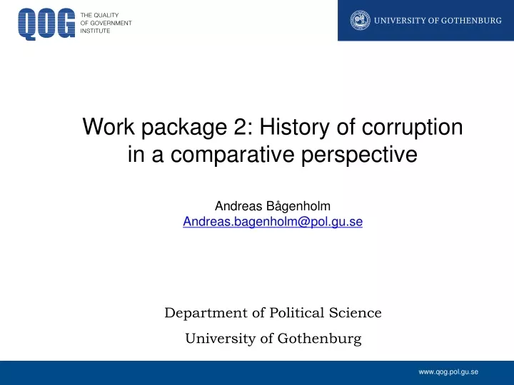 work package 2 history of corruption