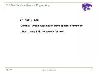 CIS 764 Database Systems Engineering