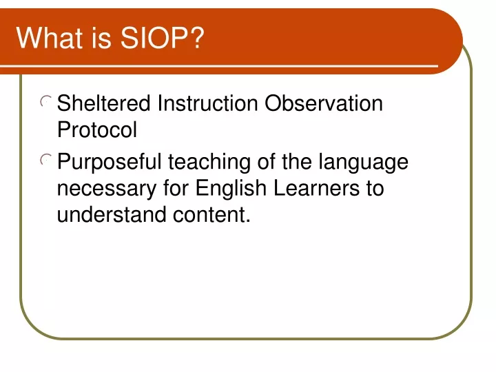 what is siop