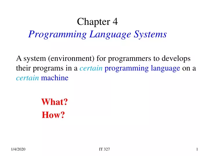 chapter 4 programming language systems