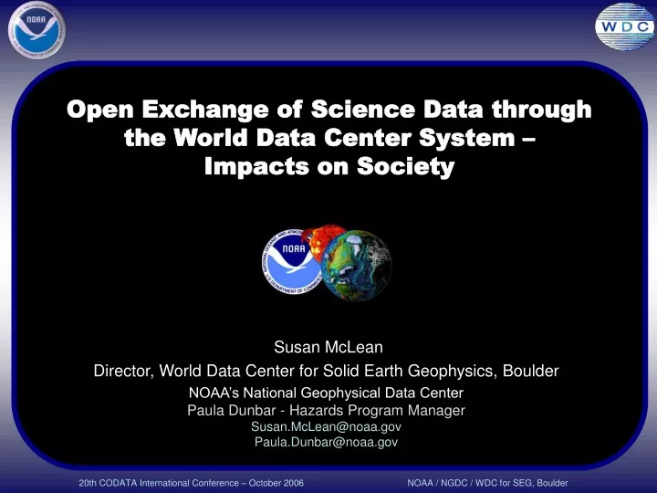 open exchange of science data through the world data center system impacts on society