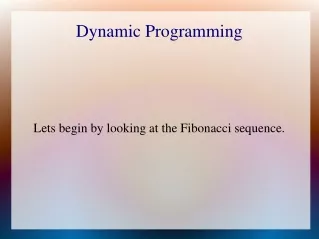 Dynamic Programming