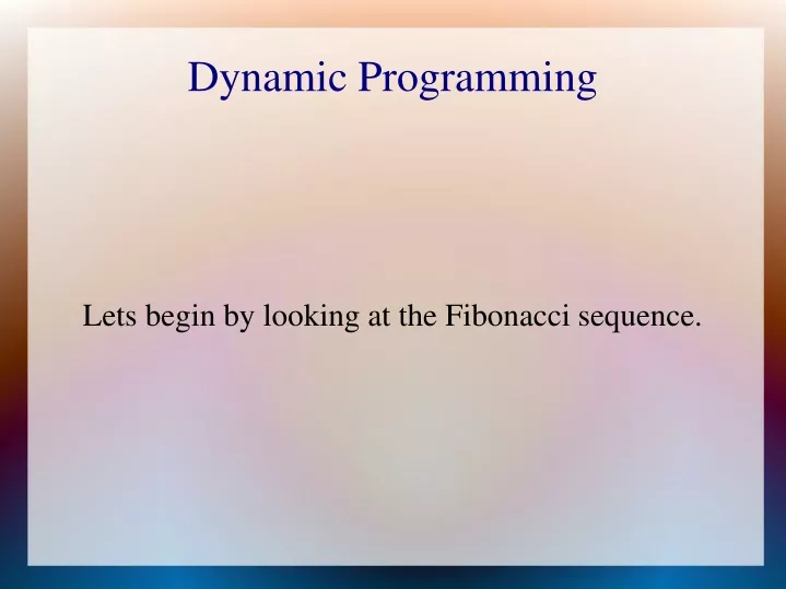 dynamic programming