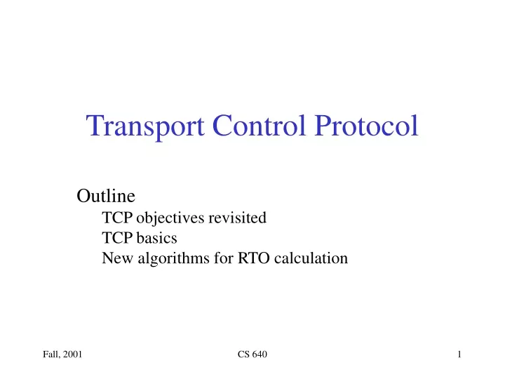 transport control protocol