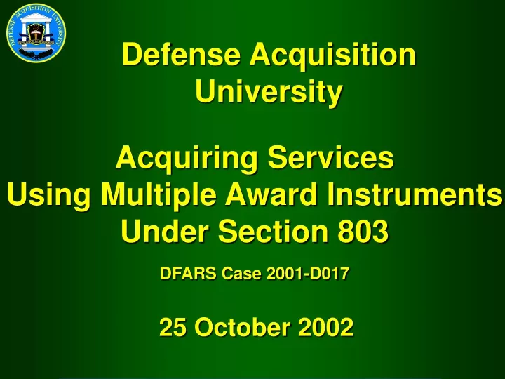 defense acquisition university