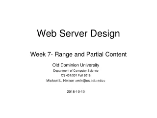 Web Server Design Week 7- Range and Partial Content