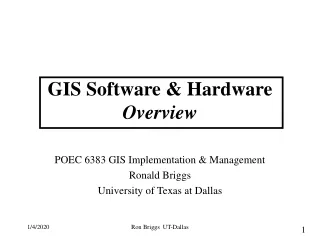 GIS Software &amp; Hardware  Overview