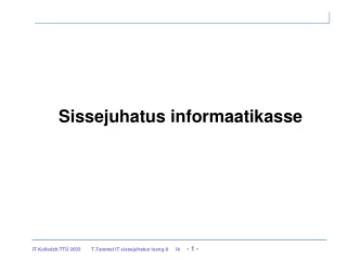 Sissejuhatus informaatikasse