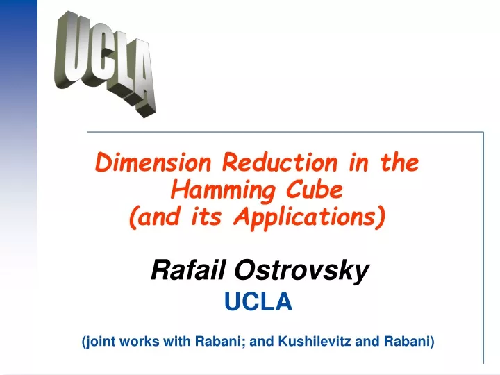 dimension reduction in the hamming cube and its applications