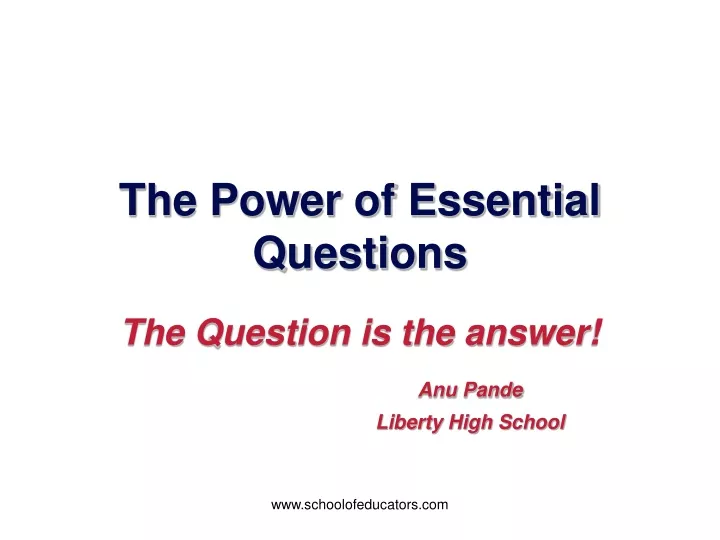 the power of essential questions