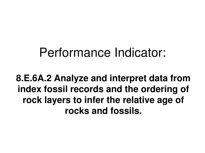 performance indicator