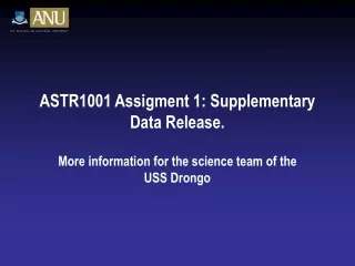 ASTR1001 Assigment 1: Supplementary Data Release.