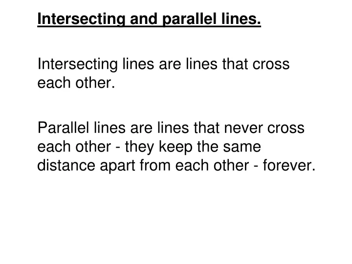 intersecting and parallel lines intersecting