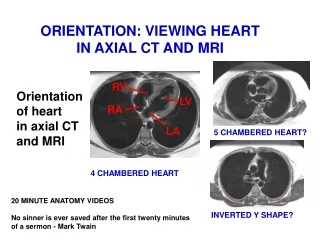ORIENTATION: VIEWING HEART IN AXIAL CT AND MRI