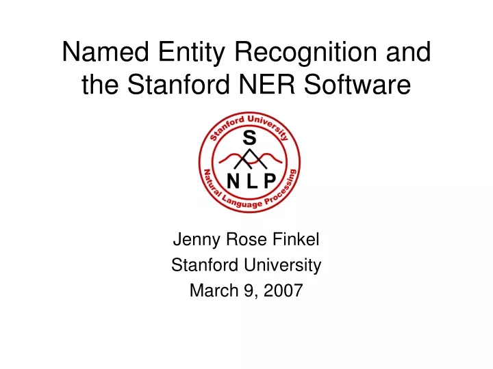 named entity recognition and the stanford ner software