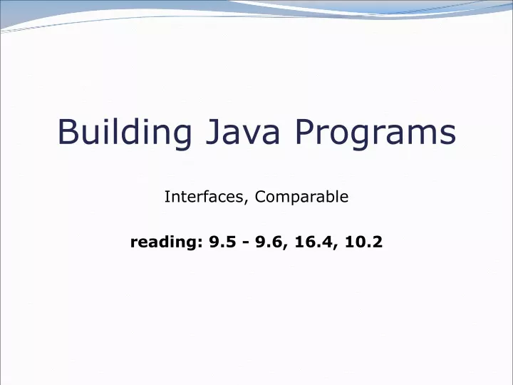 building java programs