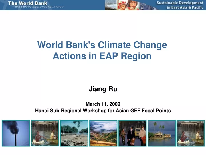 world bank s climate change actions in eap region