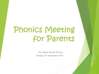 Phonics Meeting for Parents
